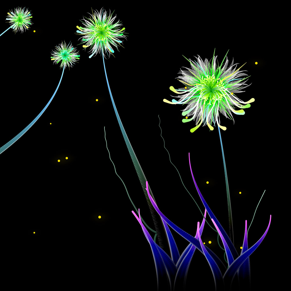 Milena's Flowers #7 (The only output with fireflies)