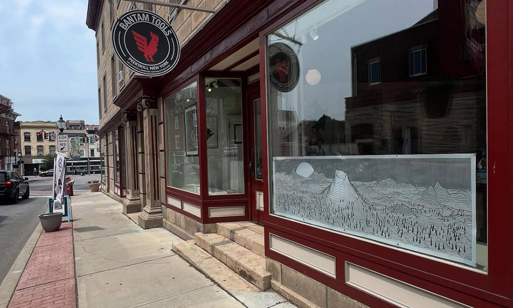 The plotted volcano on display at the Bantam Tools headquarters.
